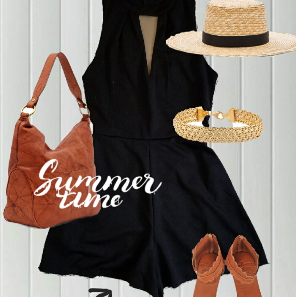 NEW Women's Romper Black Summer dress S M L
